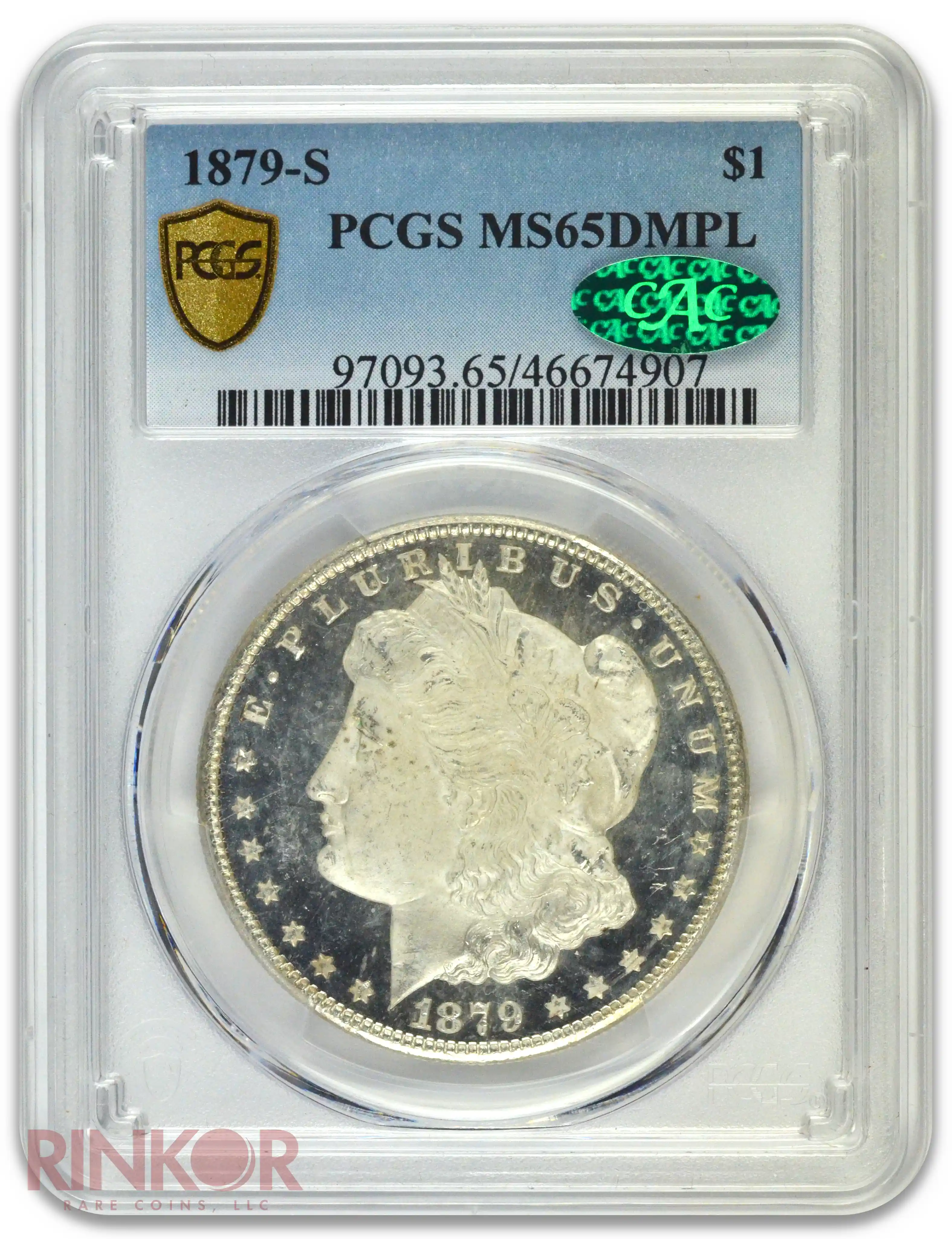 1879-S $1 Morgan Dollar PCGS MS 65 DMPL CAC