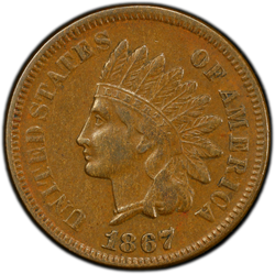 1867 1c PCGS XF40 