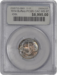1914 Buffalo PCGS (CAC) MS 67