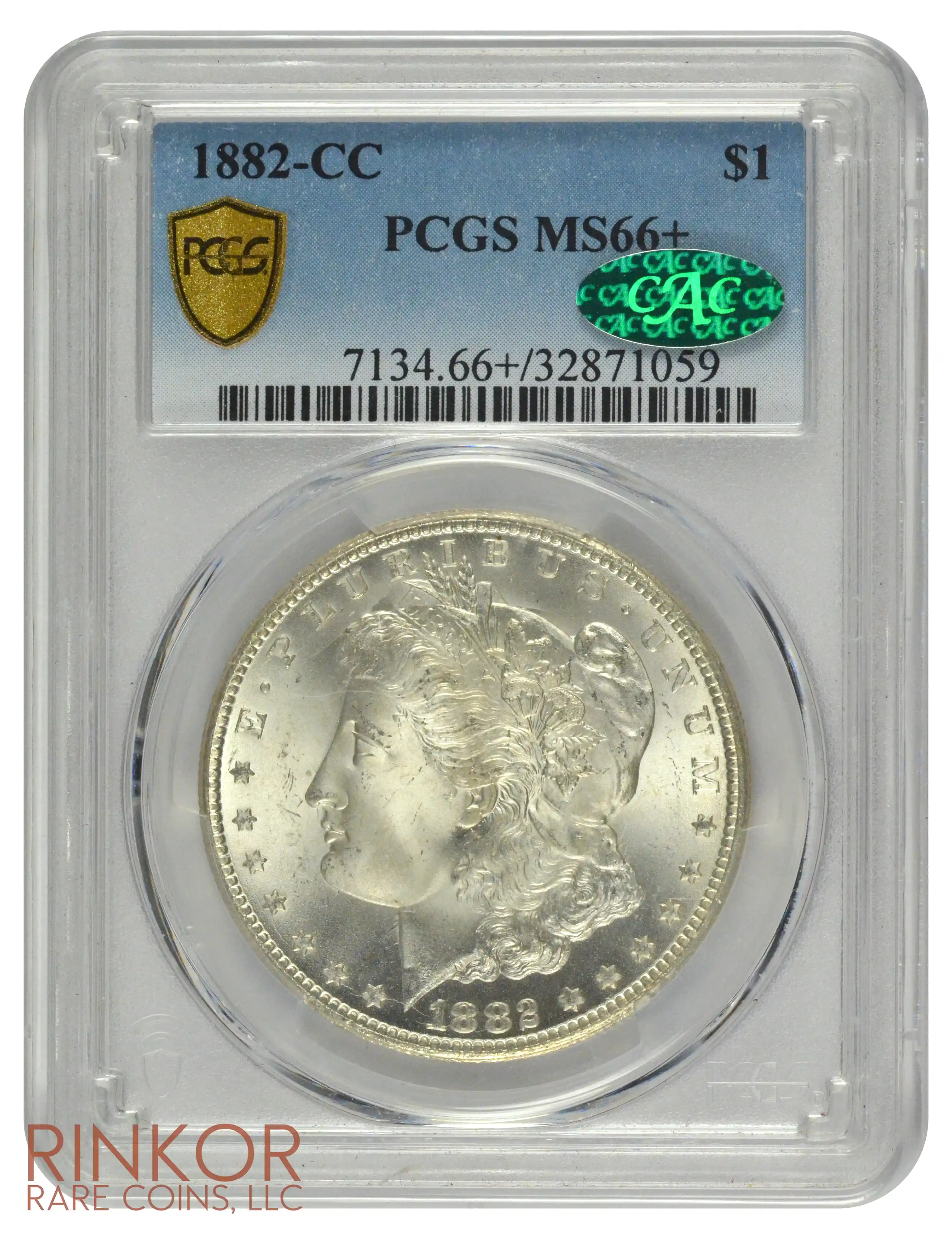 1882-CC $1 PCGS MS 66+ CAC