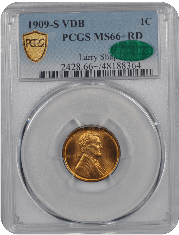 1909-S VDB Lincoln PCGS CAC RD 66+ 