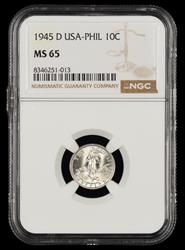 1945 D Philippines 10 Centavos NGC MS65