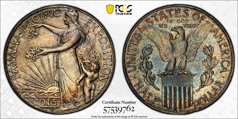 1915-S Panama-Pacific 50C PCGS MS 66 CAC