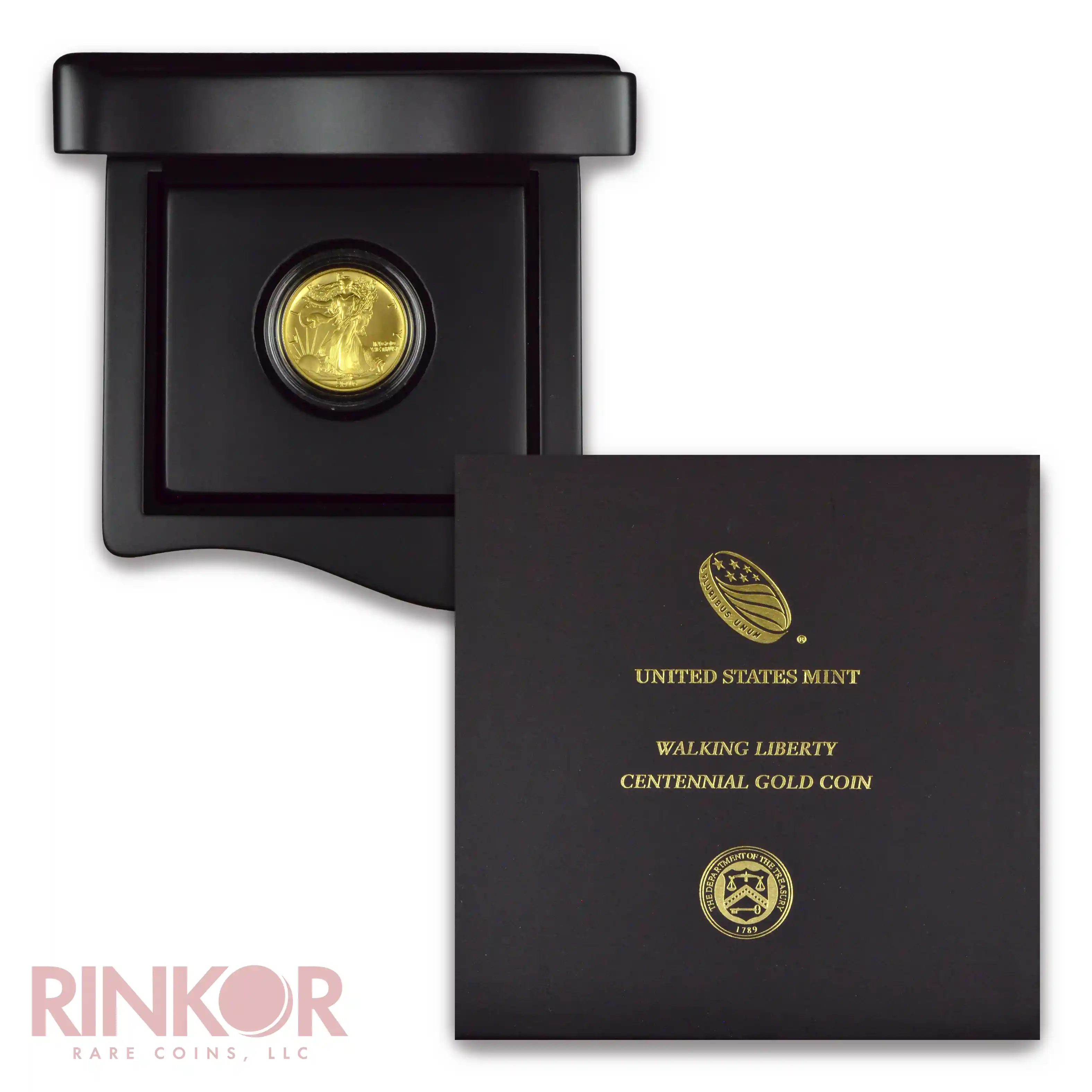 2016-W 1/2oz Gold Walking Liberty Half Dollar Centennial Gem BU (Box and CoA)