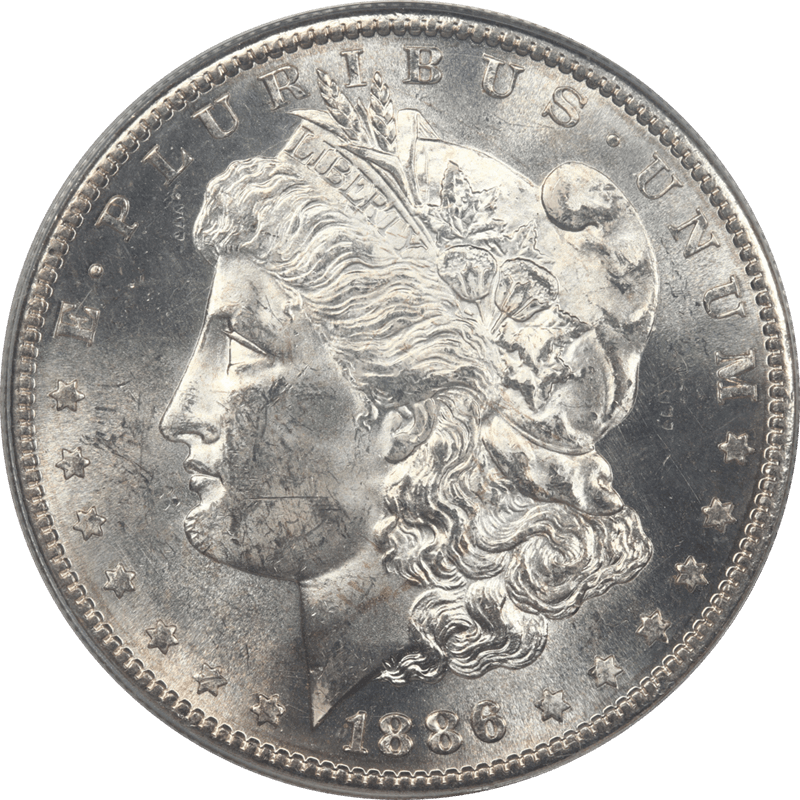 1886-S Morgan Silver Dollar $1 PCGS MS63 - Nice Original Lustrous Coin