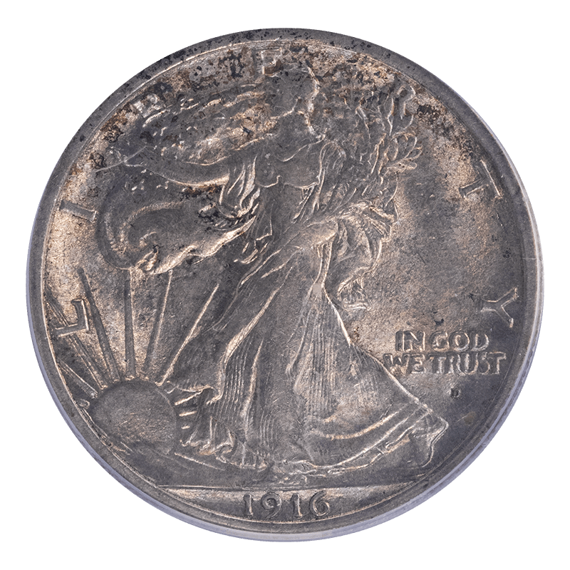1916-D Walking Liberty Half Dollar, PCGS AU 55 CAC - Nice Original Coin