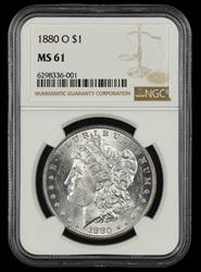 1880 O $1 NGC MS 61