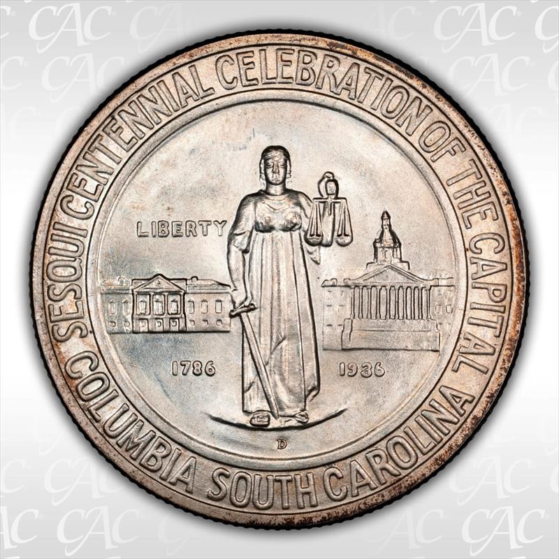 1936-D Columbia 50C CACG MS 67 