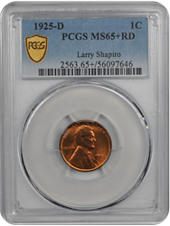 1925-D LINCOLN PCGS RD 65+