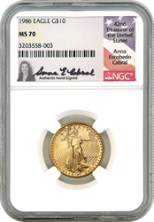 1986 $10 Gold American Eagle - Anna Cabral