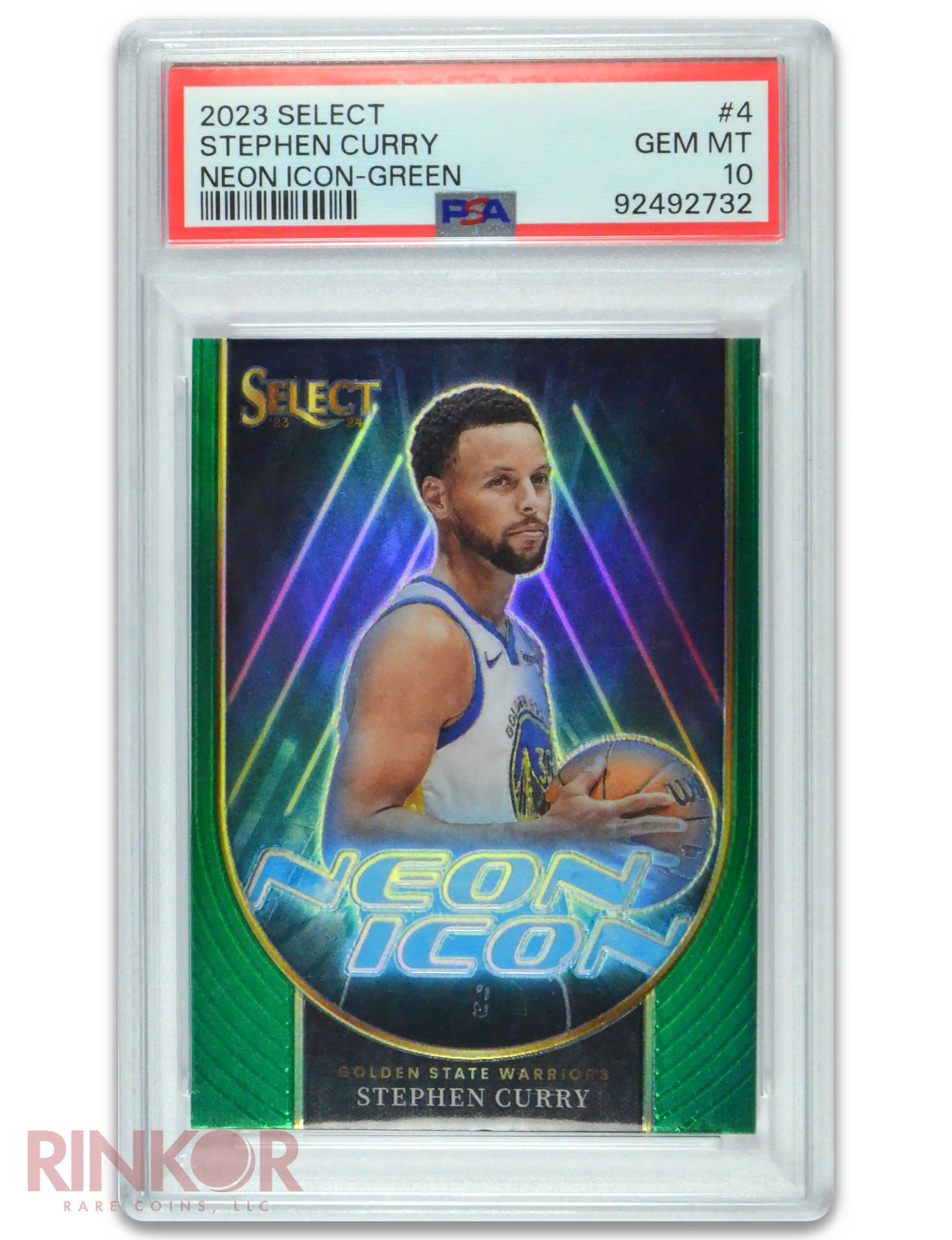 2023 Panini Select Neon Icon - Green Stephen Curry #4 PSA GEM MT 10