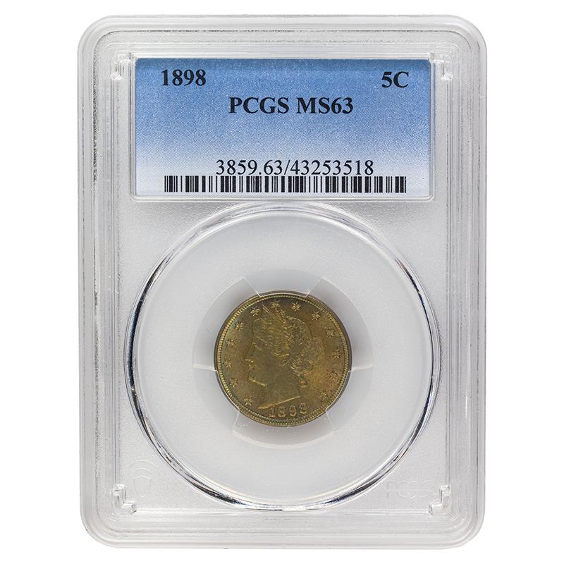 1898 Liberty V Nickel, 5C PCGS MS 63 - Great Toning!