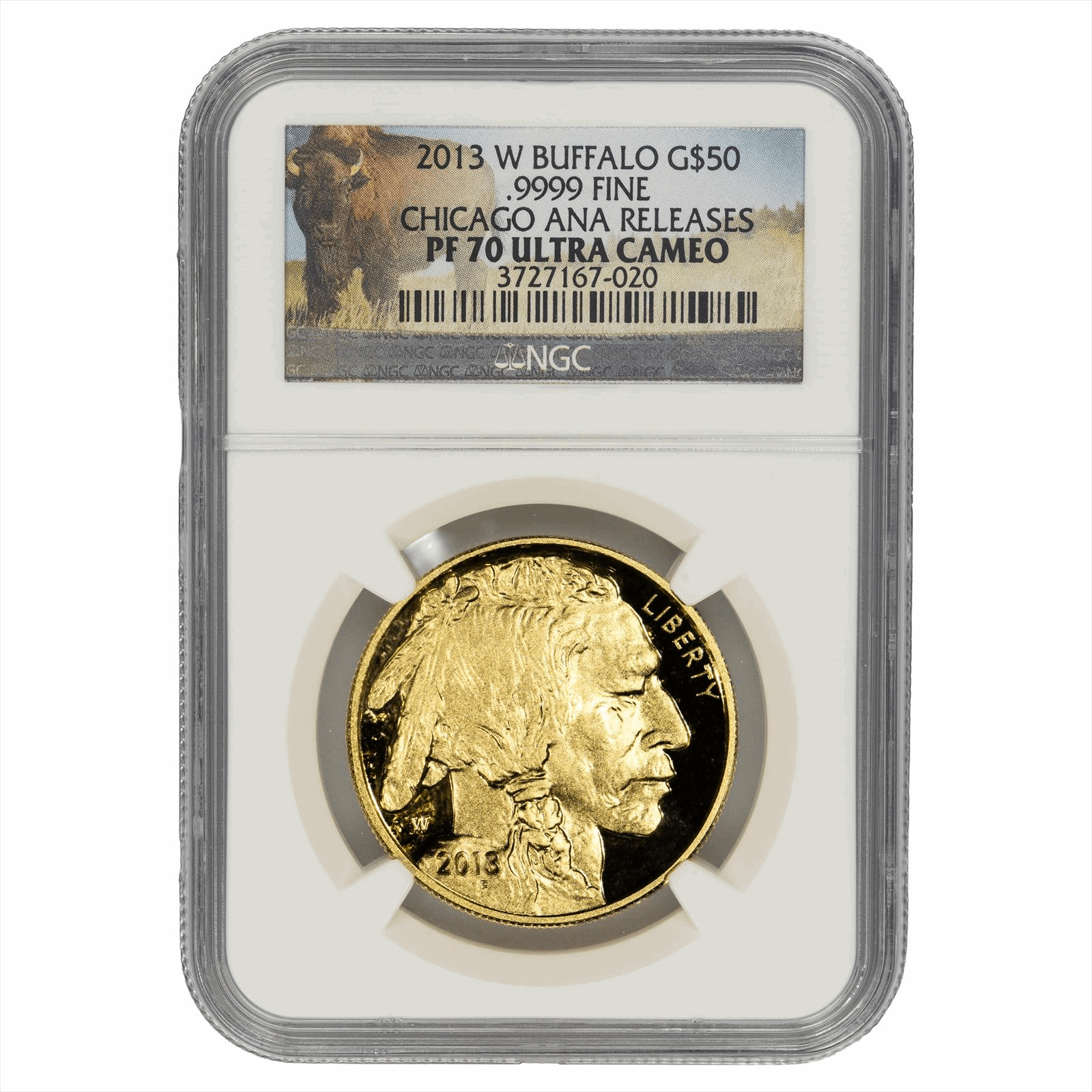2013W 1 Oz American Gold Buffalo $50 Chicago ANA NGC PF 70 UCAM