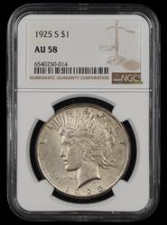 1925 S $1 NGC AU58 AU58