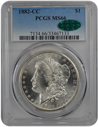 1882-CC $1 Morgan Dollar PCGS  (CAC) #3431-4 MS66