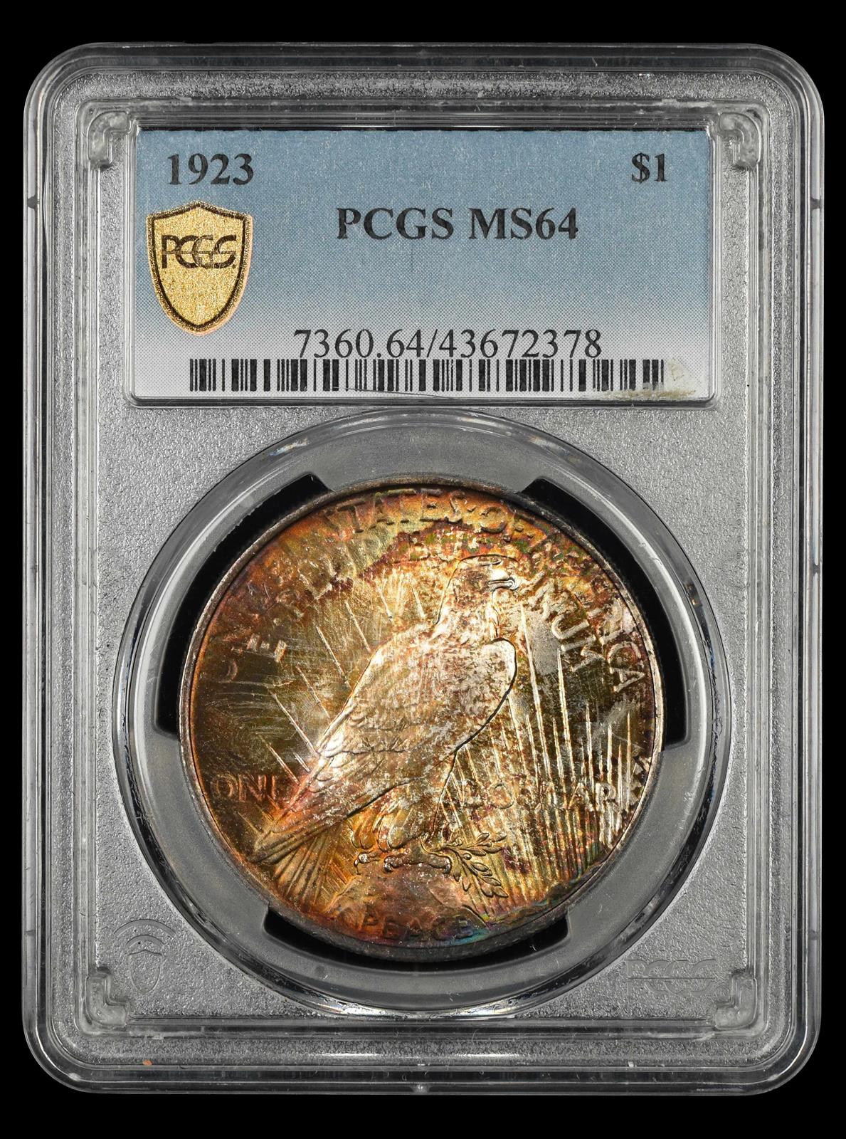1923 $1 Attractively Toned PCGS  MS64