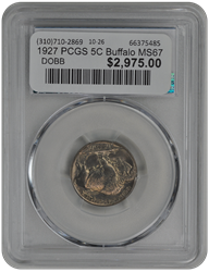 1927 PCGS 5C Buffalo MS67