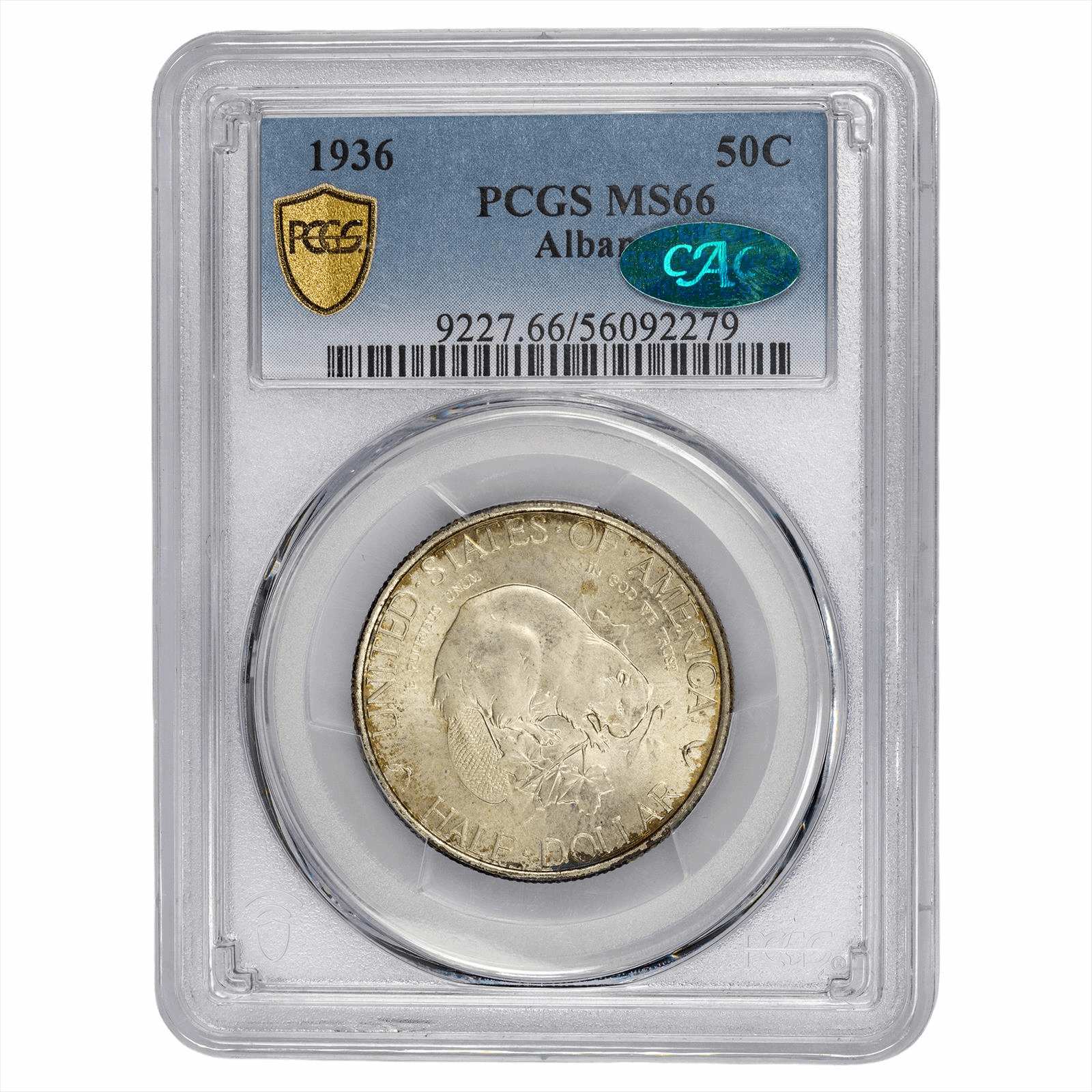 1936 Albany Commemorative Half Dollar 50C PCGS MS 66 CAC