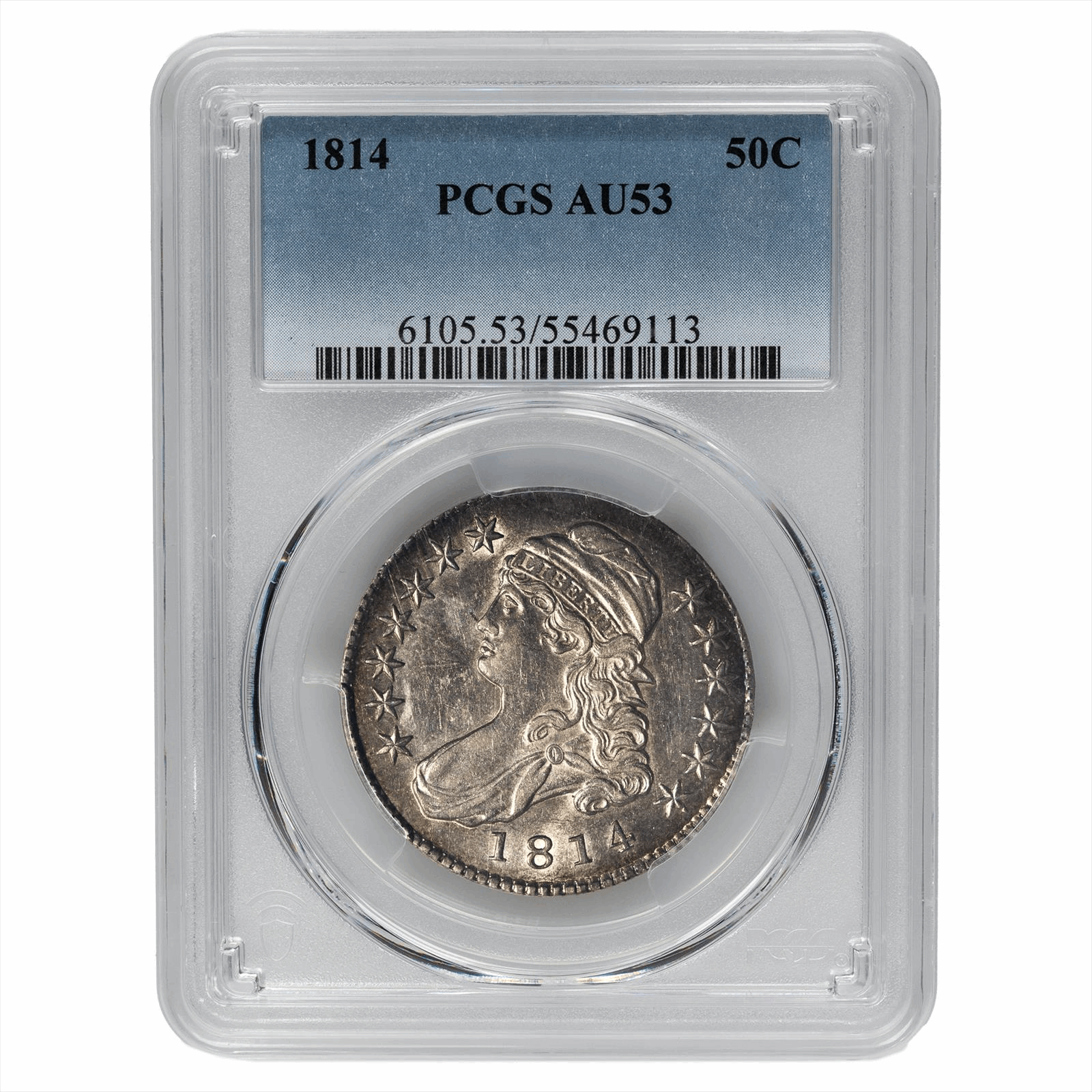 1814 Capped Bust Half Dollar 50C PCGS AU 53