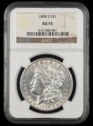 1898 S $1 NGC AU 55