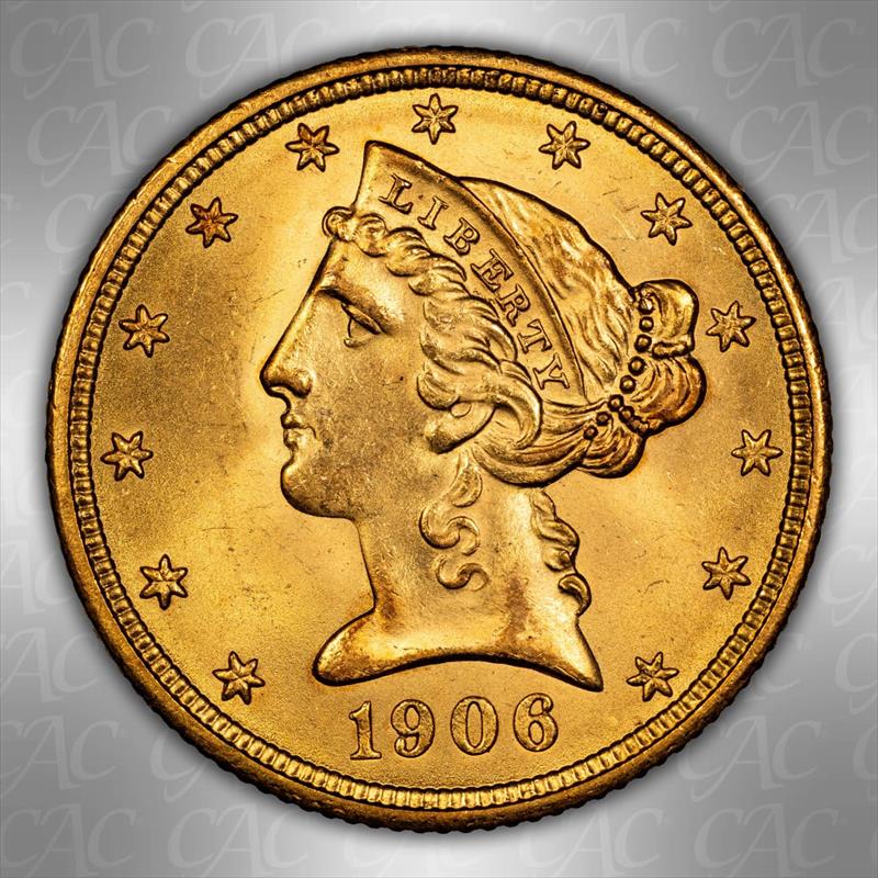 1906 $5 CACG MS 65