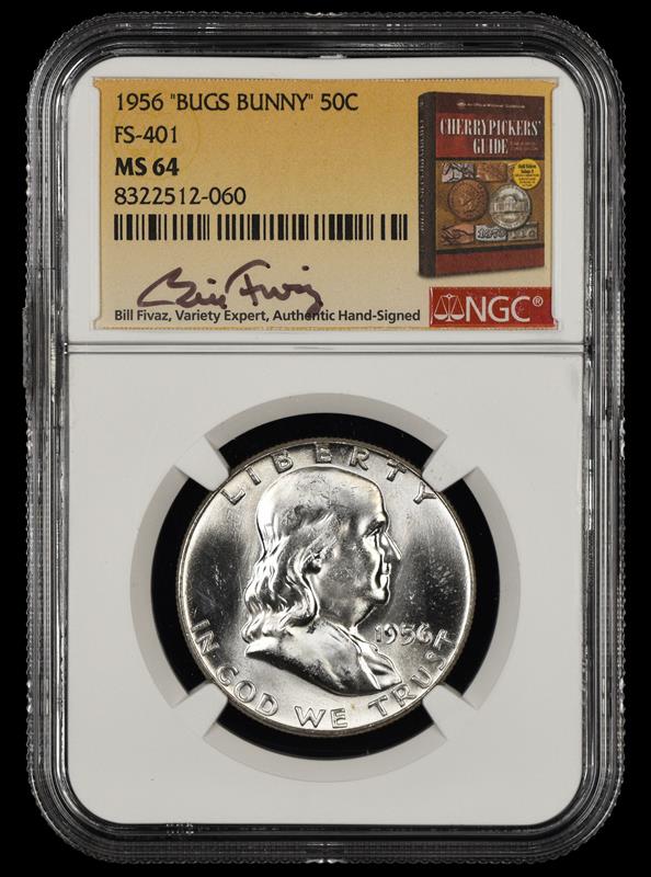 1956 Bugs Bunny 50c FS-401 Bill Fivaz Signature Label NGC  MS64