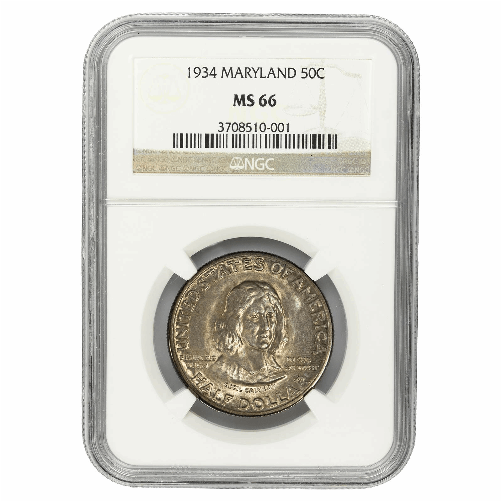 1934 Maryland Commemorative Half Dollar 50C NGC MS 66 