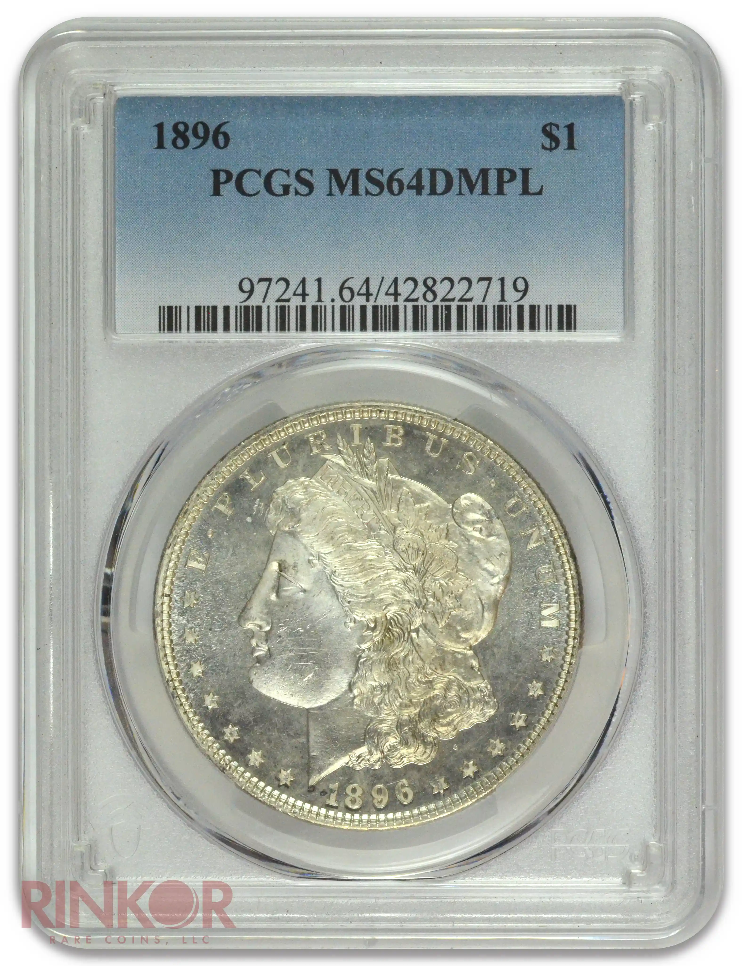 1896 $1 Morgan Dollar PCGS MS 64 DMPL 