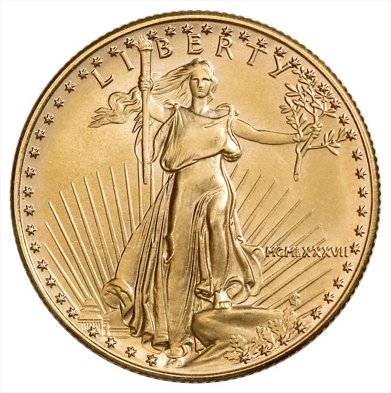 1987 $25 1/2oz  American Gold Eagle (Capsule) 