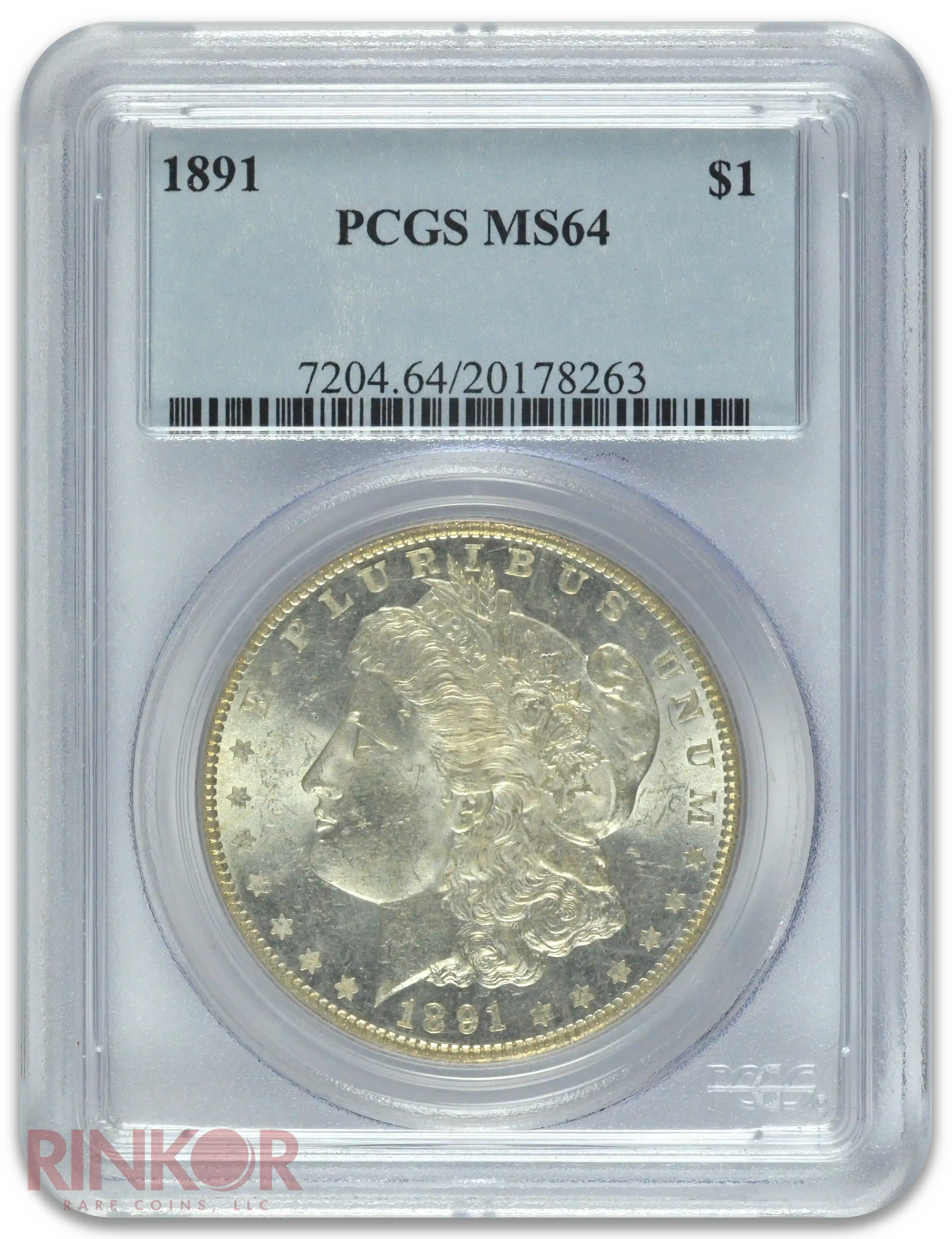 1891 $1 PCGS MS 64