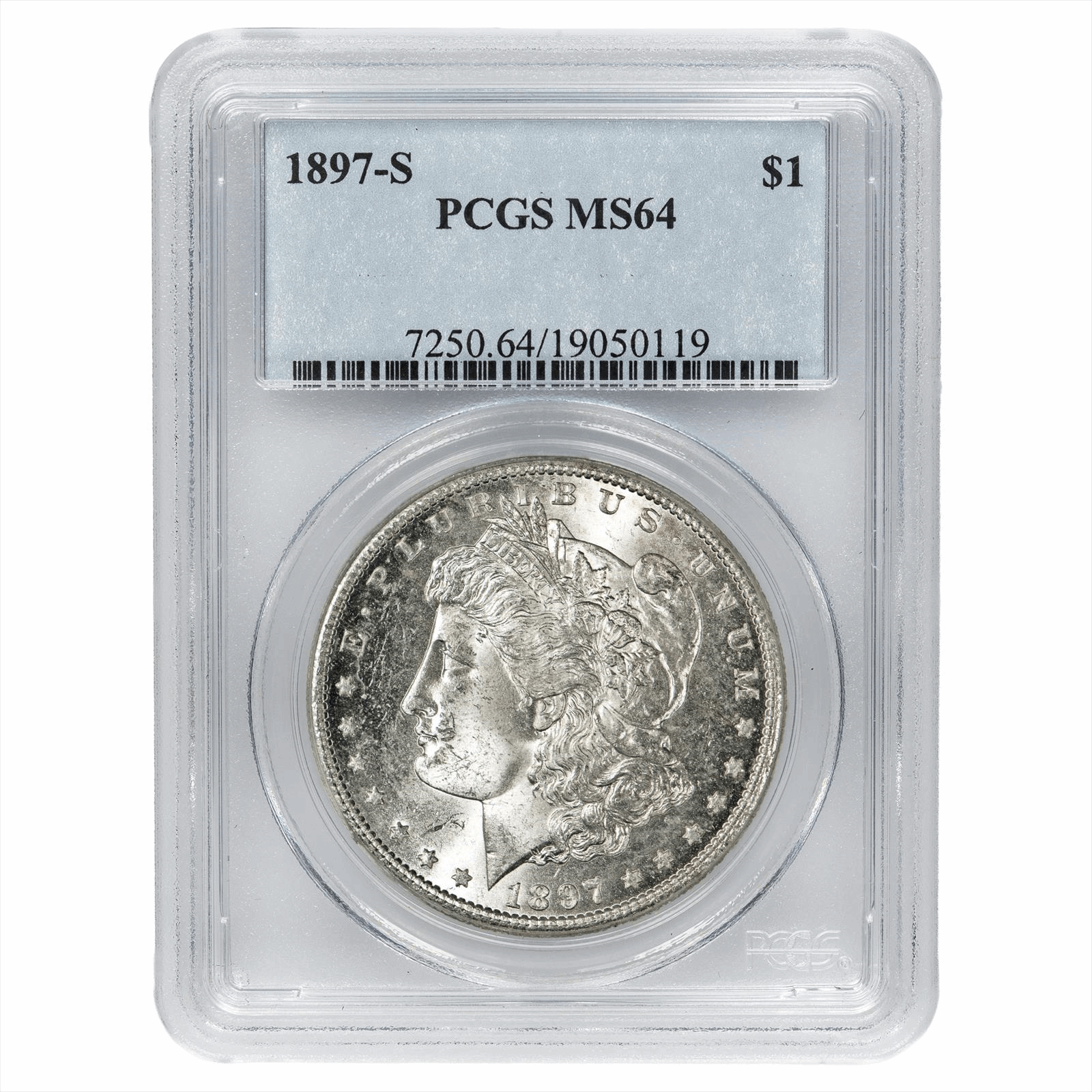 1897-S Morgan Silver Dollar $1 PCGS MS 64