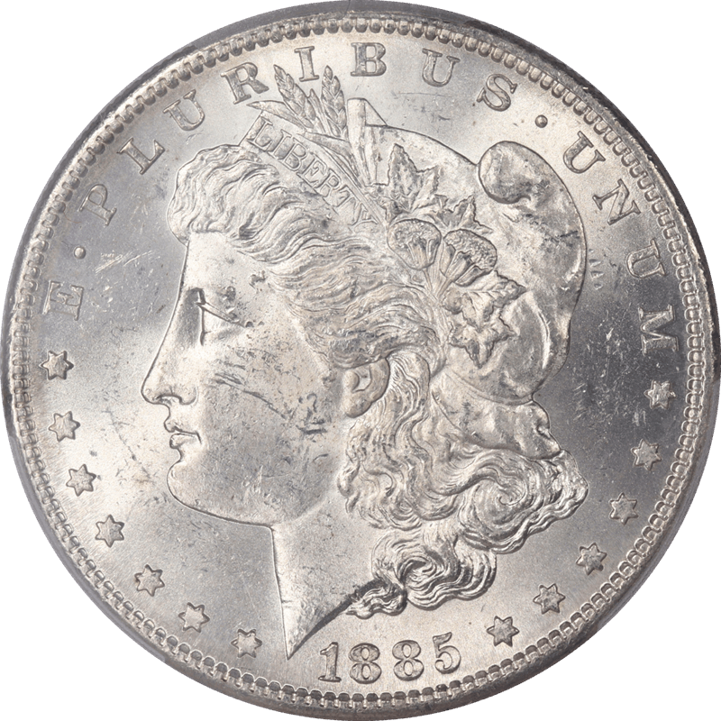 1885-S Morgan Silver Dollar $1 PCGS MS62 - Very Clean for the Grade