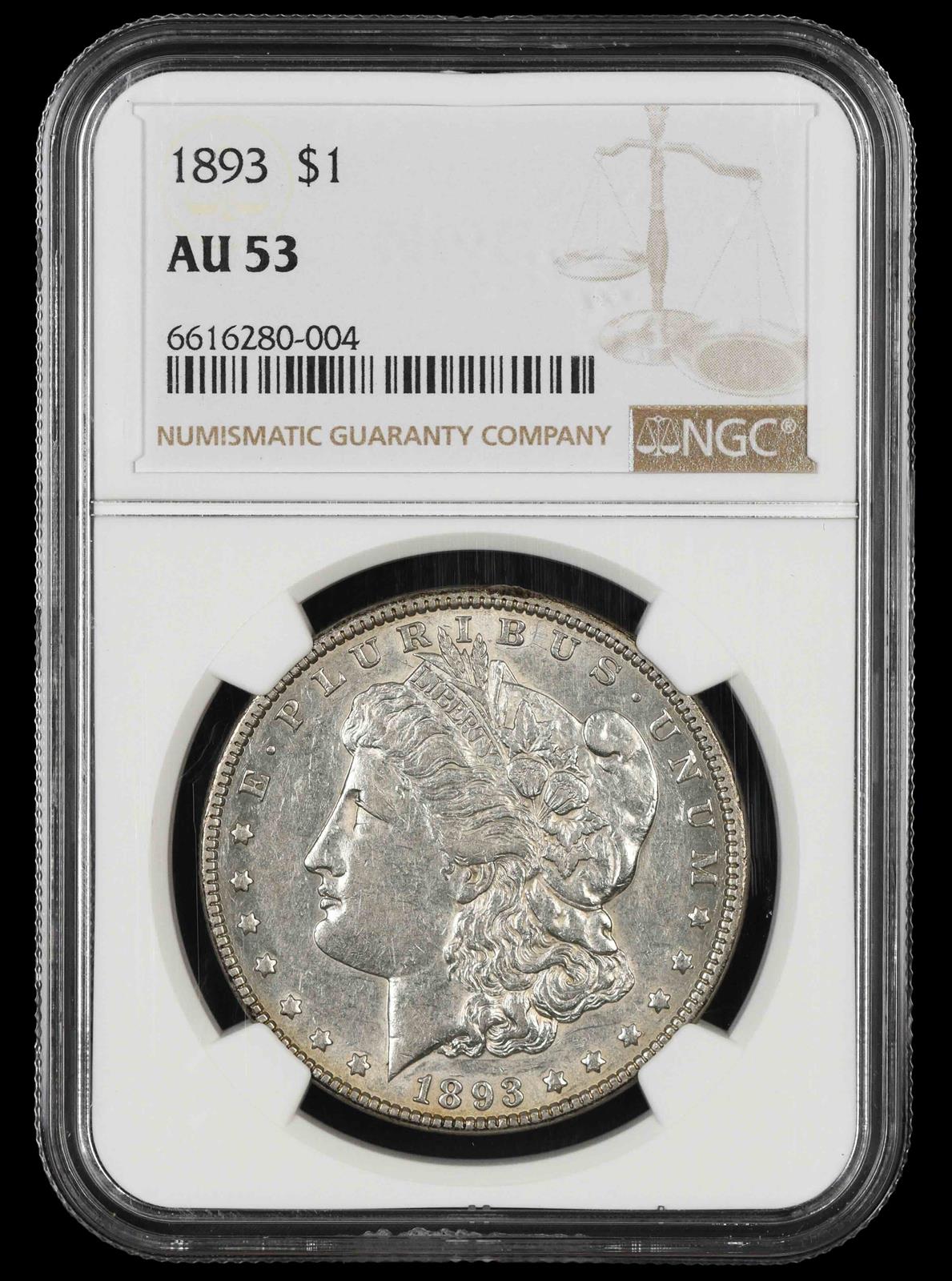 1893 $1 NGC AU-53