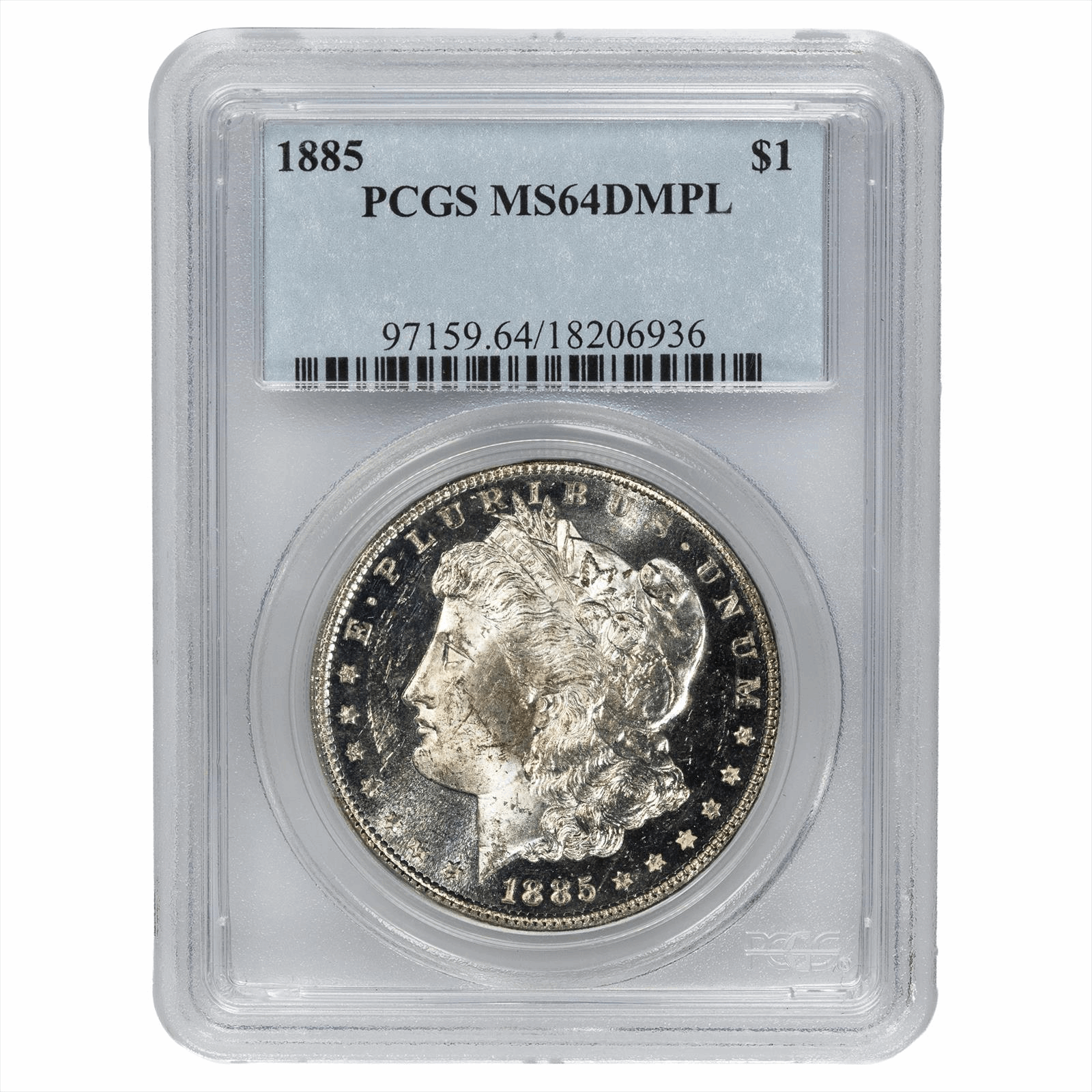 1885 Morgan Silver Dollar $1 PCGS MS 64 DMPL