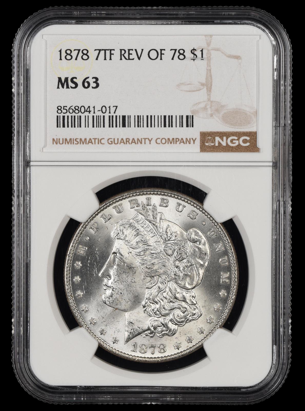 1878 7Tf Rev Of 78 $1 NGC MS 63