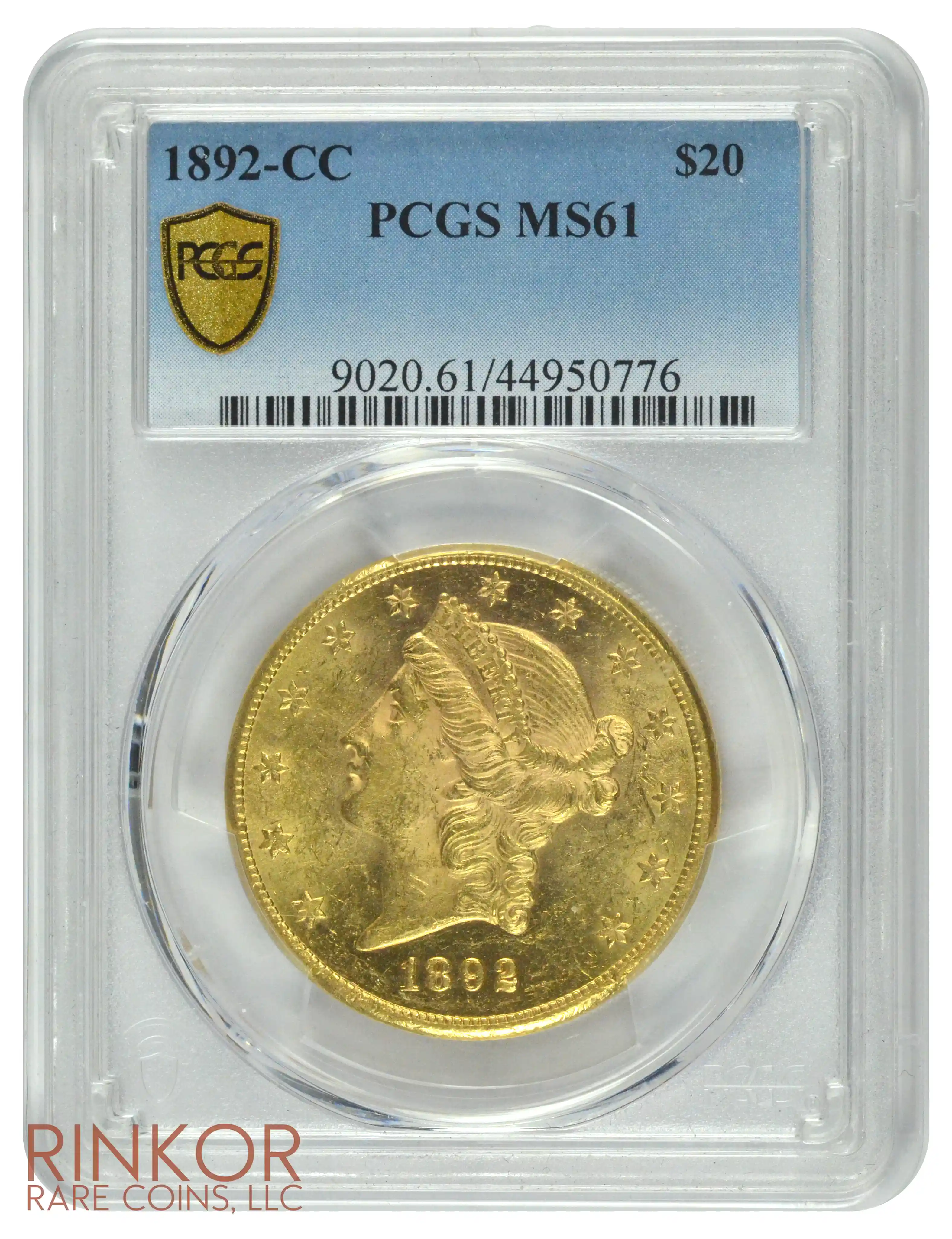 1892-CC Liberty Head $20 PCGS MS 61