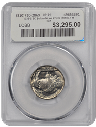 1935-S 5C Buffalo Nickel PCGS  #3596-1 MS67