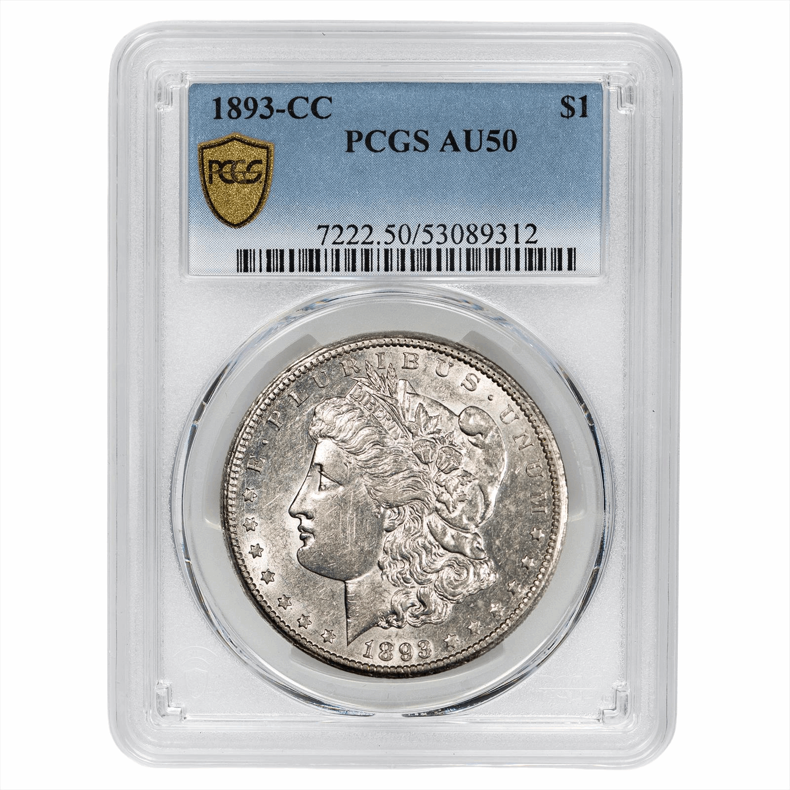 1893-CC Morgan Silver Dollar $1 PCGS AU 50
