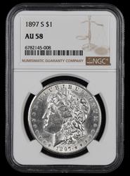 1897 S $1 NGC AU58 AU58