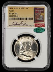 1954 Bugs Bunny 50c FS-401 Bill Fivaz Signature Label NGC  MS64FBL CAC
