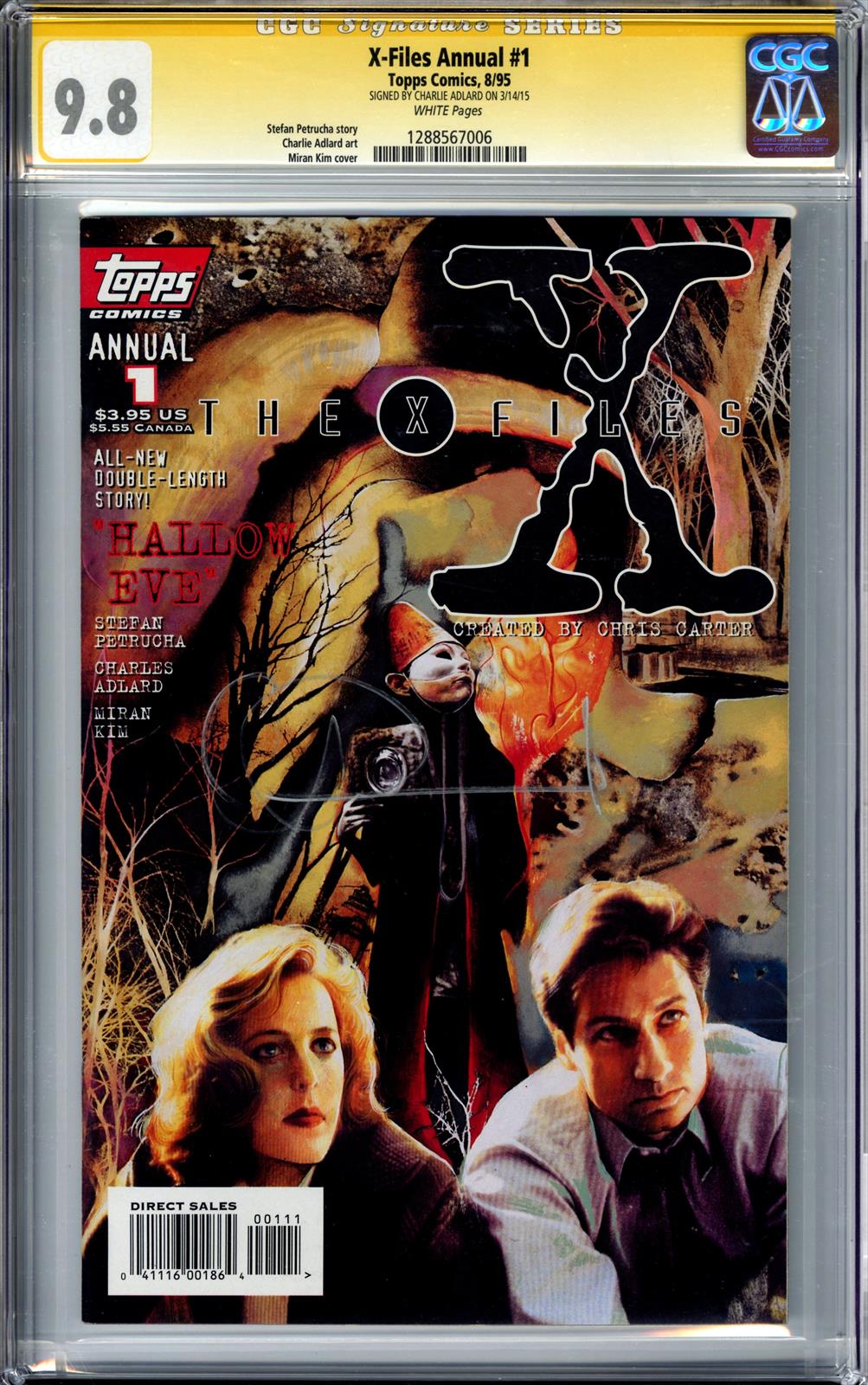 X-Files Annual #1 Topps Comics 8/95 Signed by Charlie Adlard CGC Signature Series 9.8