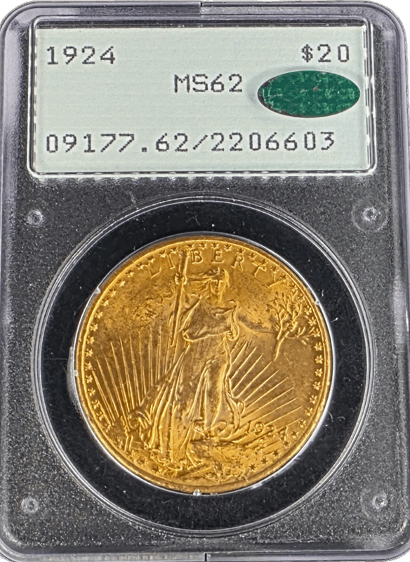 1924 St. Gaudens $20 PCGS MS62 CAC OGH RATTLER
