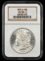 1878 S $1 NGC MS 64