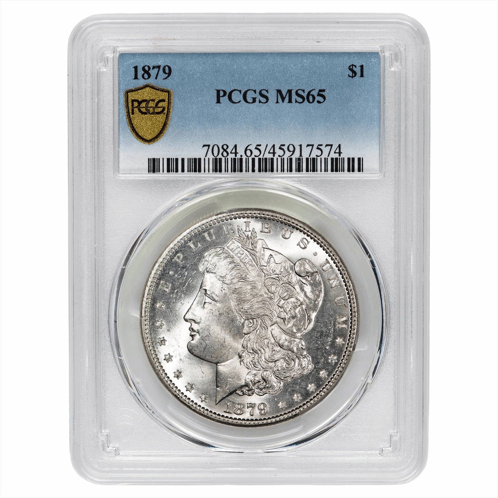 1879 Morgan Silver Dollar $1 PCGS MS 65