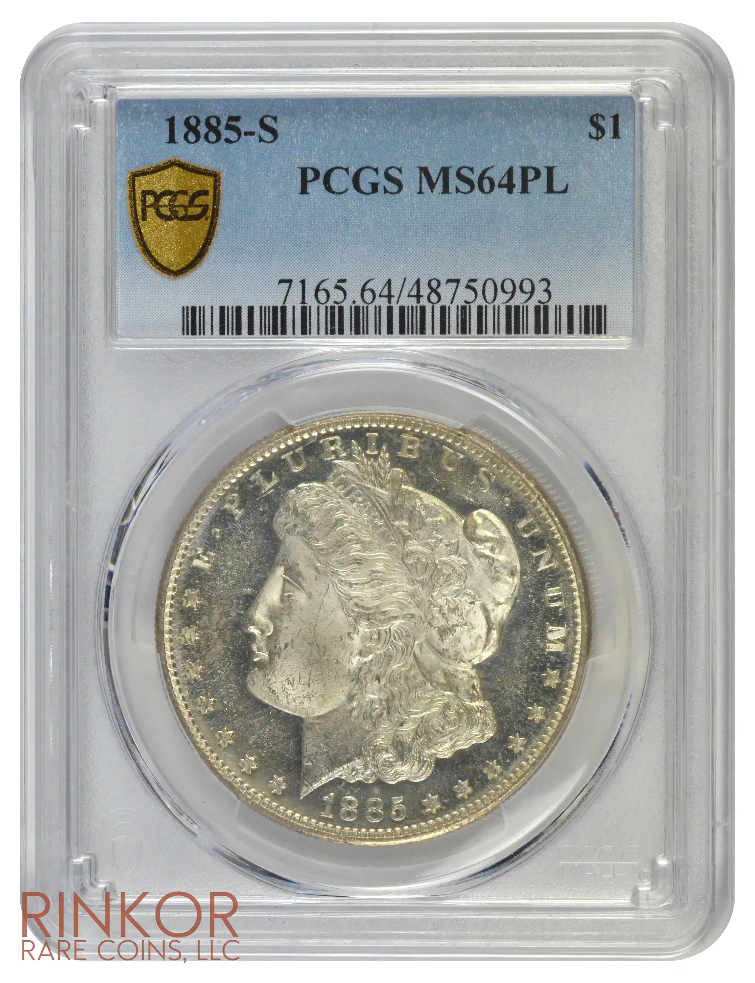 1885-S $1 PCGS MS 64 PL