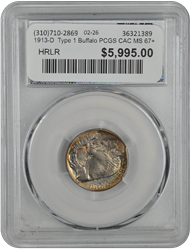 1913-D  Type 1 Buffalo PCGS CAC MS 67+