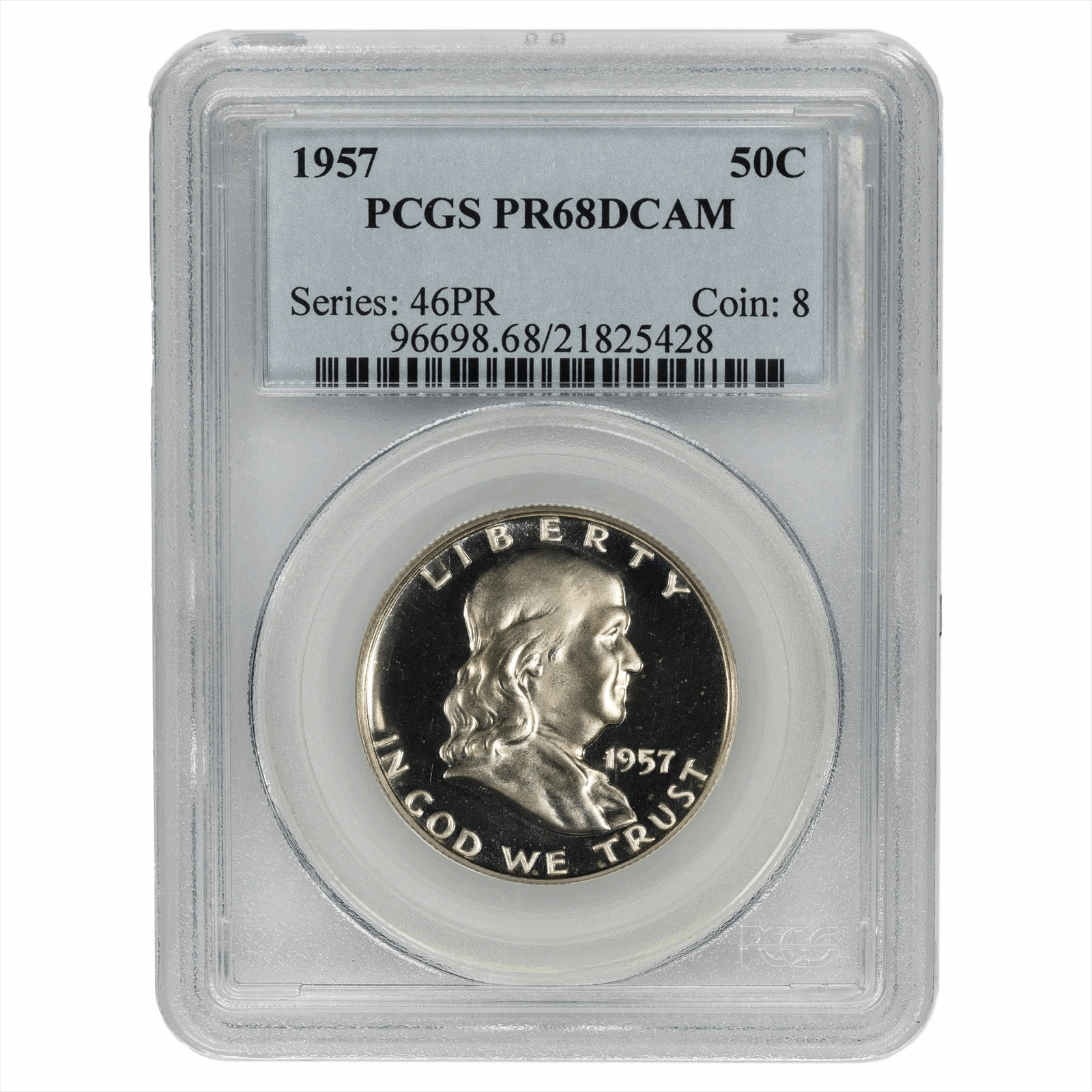1957 Franklin Half Dollar 50C PCGS PR 68 DCAM