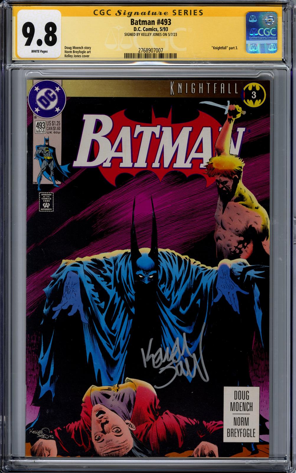 Batman #493 CGC Signature Series 9.8 (D.C., 1993) Signed by Kelley Jones 