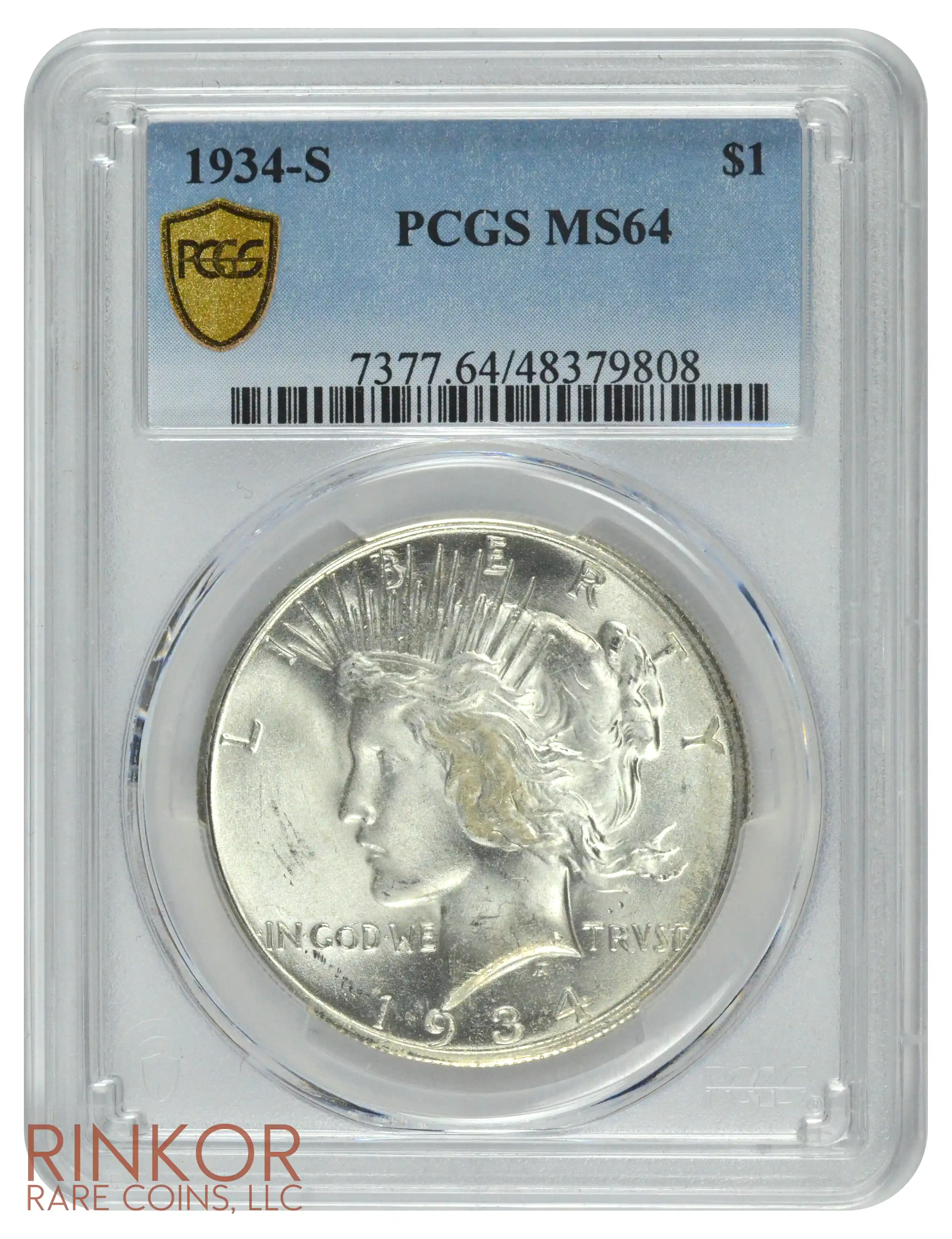 1934-S $1 PCGS MS 64