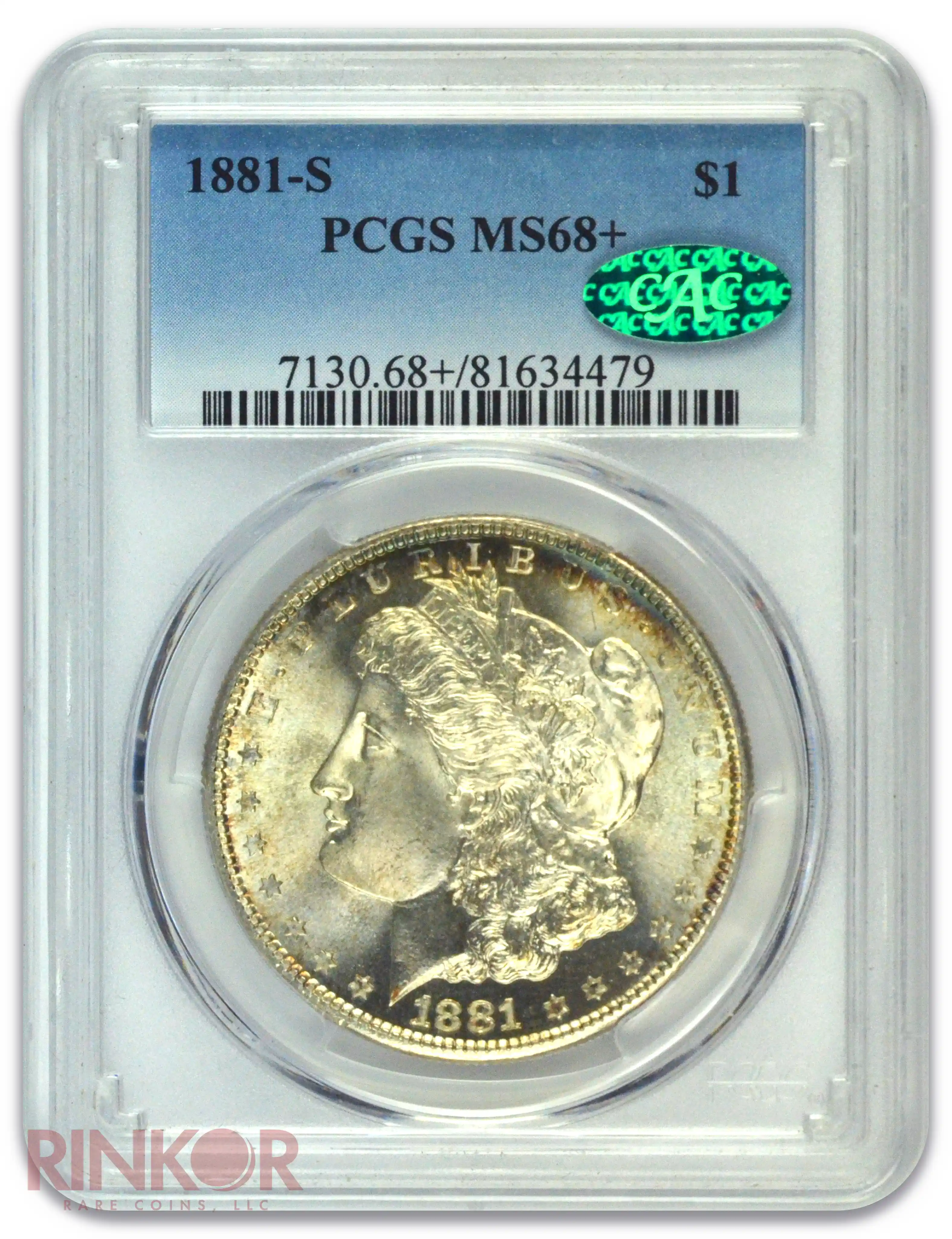 1881-S $1 Morgan Dollar PCGS MS 68+ CAC